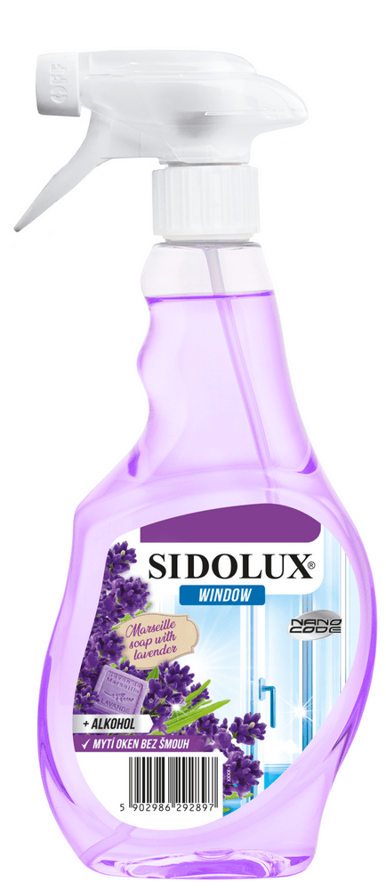 Sidolux Window Nano Code s vôňou Marseillskej Mydlo s levanduľou 500 ml
